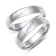 Wedding rings in white gold or platinum with 3 diamonds