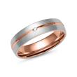 Wedding rings in rose and white gold with diamond