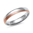 Wedding rings in white and rose gold with diamond
