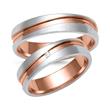 Rose and white gold wedding rings with diamond