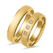 Gold wedding rings with 3 diamonds