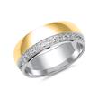 Wedding rings in white and yellow gold with 36 brilliant-cut diamonds