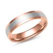 White and rose gold wedding rings with diamond
