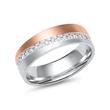 Wedding rings in white and rose gold with 38 diamonds