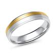 Wedding rings in white and yellow gold with 3 diamonds
