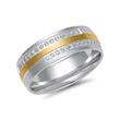 Wedding rings in white and yellow gold with 30 diamonds