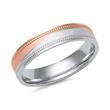 White and rose gold wedding rings with 3 diamonds
