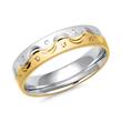 White and yellow gold wedding rings