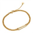 Pulsera luna acero inoxidable chapado en oro con circonitas