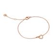 Pulsera corazón de plata 925 bañada en oro rosa y circonitas