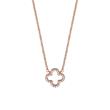 Ladies necklace in 925 sterling silver, rose gold plated, cubic zirconia