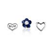 Set of 3 floating charms mum sterling silver