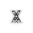 Charm letter X sterling silver zirconia