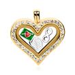 Hart locket bedels zilver goud set