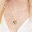 Hart locket charms zilver goud set