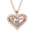 Set hart locket charms zilver rosé