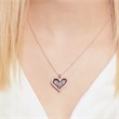Set Heart Locket Charms Silver Pink