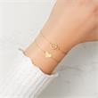 Bracelet heart for ladies in 9K gold, engravable