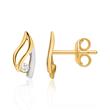 8ct yellow- white gold stud earrings with zirconia