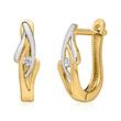 8ct gold earrings: white and yellow gold hoops