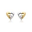 8ct yellow- white gold stud earrings with zirconia