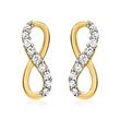 Gold Earrings In 8ct Yellow Gold With Zirconia