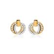 Earrings circles 8ct gold zirconia
