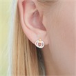 Earrings circles 8ct gold zirconia