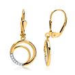 Earrings circles of 8ct gold with zirconia