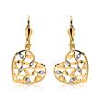 Floral heart earrings in 8ct gold with zirconia