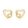 Pendientes corazones en oro 14 quilates