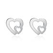 Pendientes de mujer corazones en oro blanco 14 quilates