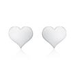 585 white gold earrings hearts for ladies, engravable