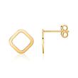 Square ear studs for ladies in 14K gold