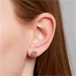 Stud earrings for ladies in 9K gold with zirconia