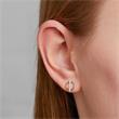 Ladies 9K Gold Stud Earrings With Zirconia