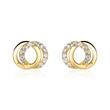 Circle stud earrings for ladies in 9K gold with zirconia