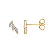 9K gold stud earrings for ladies with zirconia