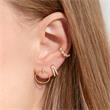 9K gold stud earrings circles for ladies with zirconia
