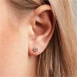 9K Gold Flower Stud Earrings With Cubic Zirconia