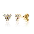 Triangular stud earrings in 9K gold with cubic zirconia