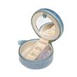 Round velvet jewellery case, ice blue