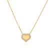 Gravur Herzkette für Damen aus 375er Gold mit Zirkonia