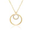 Necklace circle for ladies in 9K gold with zirconia