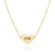 Necklace heart for ladies in 9K gold, engravable