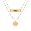 Ladies 9K gold necklace in layered look with engraving