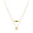 Ladies 9K gold necklace in layered look with engraving