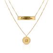 Ladies 9K gold necklace in layered look with engraving