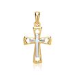 Cross necklace: 8ct yellow-white gold with pendant