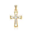 Cross pendant: 8ct yellow-white gold